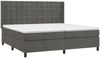 vidaXL Boxspringbett mit Matratze & LED Dunkelgrau 200x200 cm Samt, Härtegrad: H2 [3139824] Bild 4