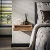 Nachttisch 2er-Set Akazie massiv, modern mit Wellen-Design, Natur, 1 Schublade, 40 cm Bild 2