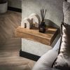 Nachttisch 2er-Set Akazie massiv, modern mit Wellen-Design, Natur, 1 Schublade, 40 cm Bild 3