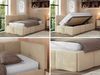 Jugendbett 90x200 ARVO Polsterbett mit Bettkasten, Stauraum & Gasdruckfeder, Modernes Design mit Kopfteil, Multipocket Matratze - Beige Plüsch - ELORI LUX - Rechts Seite Bild 2