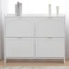 Kommode 110x24x90 cm, Schuhschrank mit Klappfächern und ausziehbarem Fach, weiß Bild 5