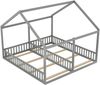 90 x 200 Einzelbetten, flache Betten, Hausmodelle, 2-in-1-Betten, Grau Bild 5