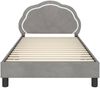vidaXL Kinderbettgestell mit Kopfteil Hellgrau 90 x 190 cm Samt 42010915 Bild 5