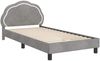 vidaXL Kinderbettgestell mit Kopfteil Hellgrau 90 x 190 cm Samt 42010915 Bild 4