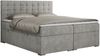 Boxspringbett, Deko Bed mit Matratze und Topper - SUSAN - 120x200cm - Hellgrau Stoff - H4 Bild 3