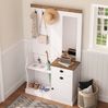 Flurschrank 110,5x38x191 cm mit Spiegel und Schirmständer Bild 2