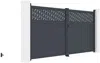 Vente-unique - BAZIO Eingangstor Metall Grau - B 4,6 cm x H 176 cm x L 350 cm Bild 5