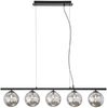 LED Pendelleuchte 5-flammig Schwarz-Glaskugeln Rauchglas, Breite 100cm Bild 2