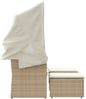 vidaXL Gartensofa 2-Sitzer mit Dach und Hockern Beige Poly Rattan 365802 Bild 5