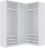Marmex Möbel TRES SET O(B) Kleiderschrank mit Einlegeböden, Stangen, Ankleidezimmerschrank, Modulschrank, Schrankset, laminierte Spanplatte, weiß, 260x206x51 cm Bild 5