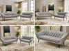 Skandinavisches Sofa Set PIRS 3-2, Komplettset, Wellenfederung, schwarze Füße, Sitzgruppe, Polstermöbel Set - Hellgrau Velvet Bild 2