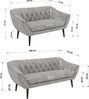 Skandinavisches Sofa Set PIRS 3-2, Komplettset, Wellenfederung, schwarze Füße, Sitzgruppe, Polstermöbel Set - Hellgrau Velvet Bild 5