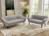 Skandinavisches Sofa Set PIRS 3-2, Komplettset, Wellenfederung, schwarze Füße, Sitzgruppe, Polstermöbel Set - Hellgrau Velvet Bild 3