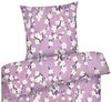 Carpe Sonno Bettwäsche Seersucker 135x200 Sommer Bettbezug kühlend Blume Baumwoll Grau Rosa, Seersucker, 2 teilig, Kühlende Bettwaren Bügelfrei Pflegeleicht Floral Kirschblüte Rosa Bild 2