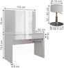 Schminktisch Annabelle Weiß Hochglanz/Weiß 110 cm mit Spiegel und Hocker Vicco Bild 2
