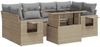 vidaXL 7-tlg. Garten-Sofagarnitur mit Kissen Beige Poly Rattan 3326430 Bild 2