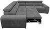 Wohnero24 Ecksofa PAVONE 3 260 x 260 cm – Chenille Sofa Grau mit Schlaffunktion 190 x 125 cm, Bettkasten & verstellbaren Kopfstützen Bild 4