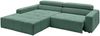 KAWOLA Sofa RENO Ecksofa Feincord grün mit motorischem Sitzvorzug Longchair links 68 x 217 x 258 cm Bild 5
