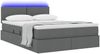 vidaXL Bett mit Stauraum und LED mit LED Dunkelgrau 140 x 200 cm Stoff 3371086 Bild 3