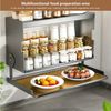 BlingBin Küchenregal Wandschrank Organizer mit Klapptür, Metall-Hängeschrank - 40x19x29cm, 1er Set, Tragfähigkeit: 25 kg, Flip-Top-Design für Besteck, Geschirr & Utensilien 1-tlg, Küchen-Gewürzregal für Speisekammer, Essbereich & Küchen, Grau Bild 3