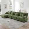 Ecksofa Chenille mit beweglichen Ottomane, 4-Sitzer, 406x145x81 cm, Grün Bild 3