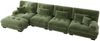 Ecksofa Chenille mit beweglichen Ottomane, 4-Sitzer, 406x145x81 cm, Grün Bild 4