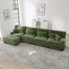 Ecksofa Chenille mit beweglichen Ottomane, 4-Sitzer, 406x145x81 cm, Grün Bild 2