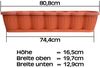 1er Set 80cm Blumenkasten Balkonkasten Pflanzkasten Terracotta im Wellendesign inkl. passenden Bewässerungsuntersetzer Bild 4