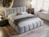 GRAINGOLD Cloud Bett 120x200, Polsterbett mit Bettkasten, Velvet-Stoff, mit Kopfteil, Hellgrau Bild 4