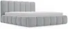 GRAINGOLD Cloud Bett 120x200, Polsterbett mit Bettkasten, Velvet-Stoff, mit Kopfteil, Hellgrau Bild 2