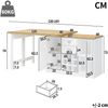 Merax Ausziehbarer Esstisch mit 3-farbiger LED-Beleuchtung, 120-197cm, 360° drehbar, mit Stauraum & Weinregal, Weiß, belastbar bis 60kg Bild 4
