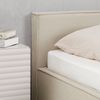 IDIMEX Polsterbett PESARO, Doppelbett 140x200 cm mit Lattenrost und Kopfteil Leinen Optik Beige Bild 3