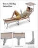 Sonnenliege, klappbarer Liegestuhl, 193 x 53 x 29 cm, max. Belastbarkeit 150 kg, mit Sonnenschutz, Kopfstütze und Verstellbarer Rückenlehne, für Garten, Pool, Terrasse, Taupe, 1 Liege Bild 2