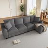 Merax L-Form Sofa, 4-Sitzer + Chaiselongue Ecksofa, 280×136×82cm, Chaiselongue mit aufklappbarem Stauraum, klappbare Rückenlehne mit Getränkehaltern, multifunktionales modulares Sofa, Chenille, Grau Bild 2