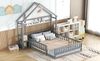Bett 140x200 cm im Hausdesign mit 31 cm Geländer und Nachttisch – robustes Kiefernholz für Kinderzimmer Bild 5
