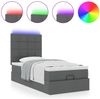 vidaXL Ottomane Bett mit Matratze & LEDs Dunkelgrau 80x200 cm Stoff 3313962 Bild 5