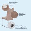 KHG 2er Set Esszimmerstühle Schwingstuhl Polsterstuhl Küchenstuhl Mikrofaser Beige - Design Stuhl Sitzhöhe 48 cm - Freischwinger mit integriertem Griff Bild 5