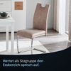 KHG 2er Set Esszimmerstühle Schwingstuhl Polsterstuhl Küchenstuhl Mikrofaser Beige - Design Stuhl Sitzhöhe 48 cm - Freischwinger mit integriertem Griff Bild 2