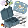 BEARFOOT Lunchbox Brotdose mit Fächern, leicht & auslaufsicher - Bär blau, PP, ABS, Silikon, Kindergarten und Schule - Mädchen und Jungen, Vesperbox, Snackbox Bild 2