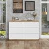 Kommode 6 Schubladen Eicheoptik, Schlafzimmer Sideboard mit viel Stauraum, klassische Kommode aus Spanplatte Bild 4