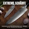 Küchenkompane Messer-Set Küchenkompane 3-tlg. Damast-Messerset Okami inkl. Chefmesser (3-tlg), 3-teiliges Set, 67 Lagen Damaststahl, 62 HRC, Edelstahlgriff Bild 2