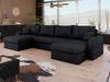 Mirjan24 'Kristofer U' Ecksofa, Cord schwarz, 80 x 140 x 304 cm Bild 2