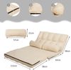 Schlafsofa mit 2 Kissen Sofabett mit 6 Stufig Verstellbarer Rücklehne 180 x 113 x 10 cm Beige Bild 3