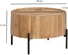 Couchtisch Akazie Massivholz 60 x 60 x 41 cm Rund mit Metallgestell, Kleiner Sofatisch Modern, Wohnzimmertisch Couch, Kaffeetisch Braun / Schwarz Bild 4