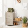 Regalsystem Schrank Holzablage mit 2 Stoffschubladen mDesign Metallrahmen beige Bild 2