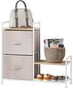 Regalsystem Schrank Holzablage mit 2 Stoffschubladen mDesign Metallrahmen beige Bild 5