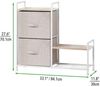 Regalsystem Schrank Holzablage mit 2 Stoffschubladen mDesign Metallrahmen beige Bild 3