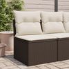 vidaXL Gartensofa ohne Armlehnen mit Kissen Braun Poly Rattan 366199 Bild 2