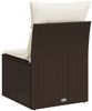vidaXL Gartensofa ohne Armlehnen mit Kissen Braun Poly Rattan 366199 Bild 3