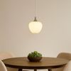 LED Hängeleuchte, Glas weiß gerillt, H 120 cm Bild 4